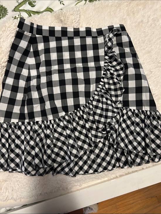 J. Crew Factory Dresses & Skirts - Black & White Gingham Ruffle Wrap Skirt Jcrew 4